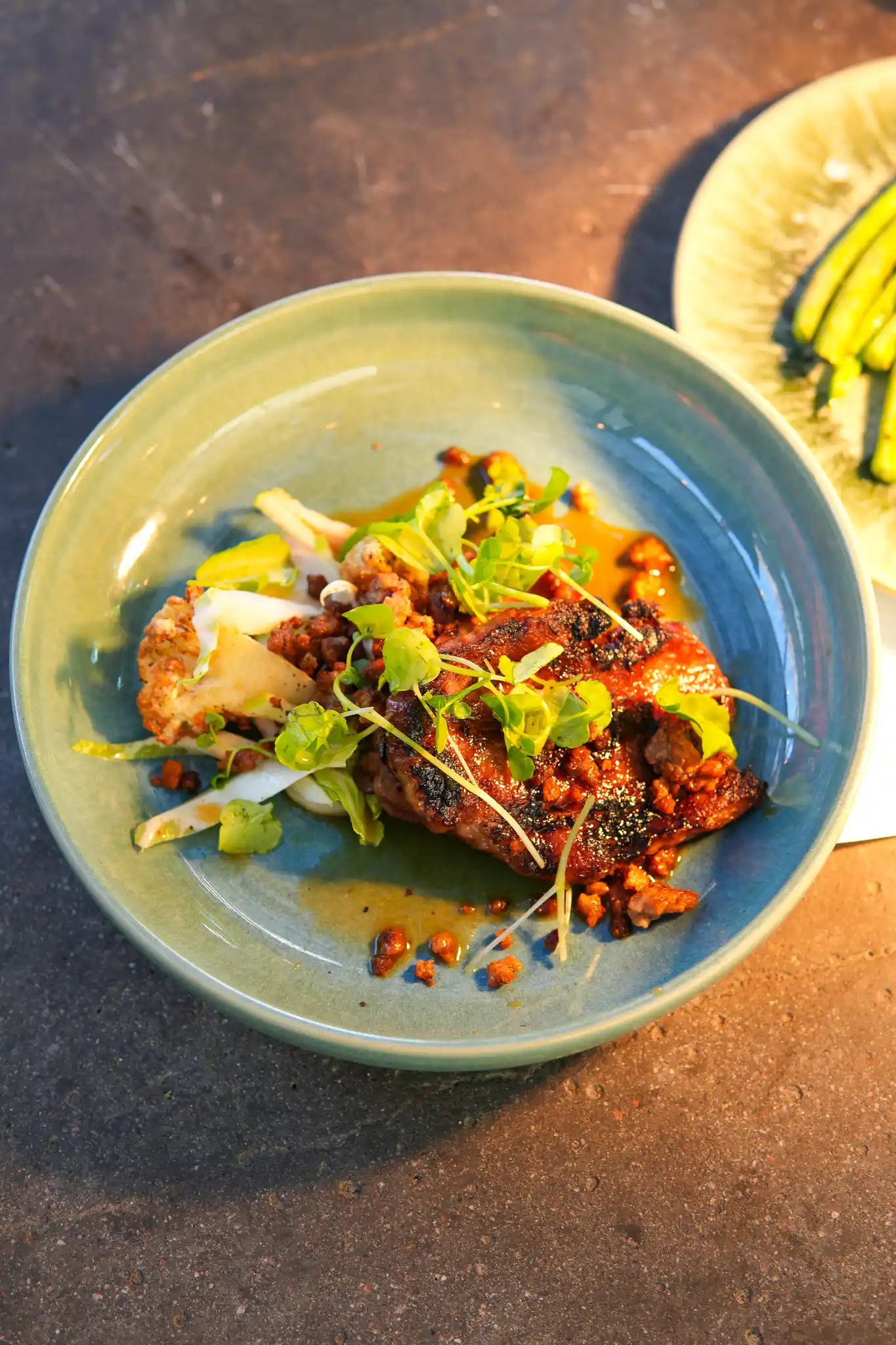 Grilled dish at Coco Restaurant at Ellery Beach House near Stockholm