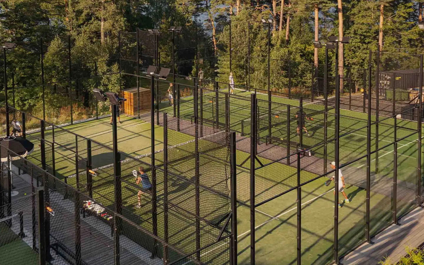 Padel courts at Ellery Beach House on Lidingö near Stockholm