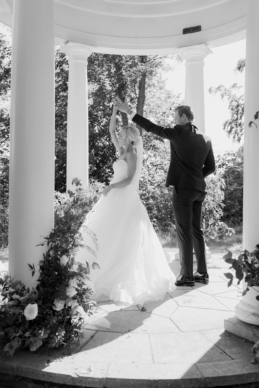 A Moment to Remember Forever Wedding couple during a ceremony and wedding photoshoot at Ellery Beach House